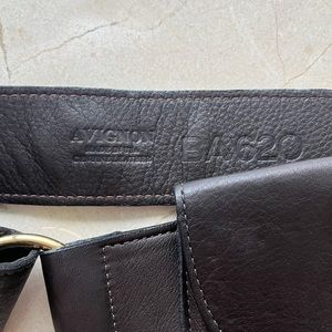 Brown leather with gold hardware fanny pack